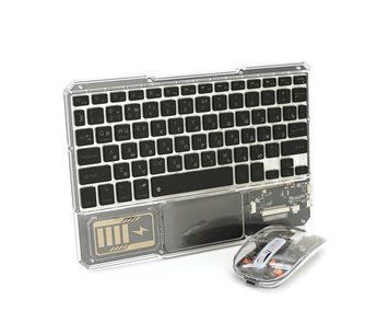 Комплект беспроводной YT-KB333 (KB+Mouse), (Eng / Pyc), 2.4G, 78 клавиш, Black/Transparent, Box U_38283 фото