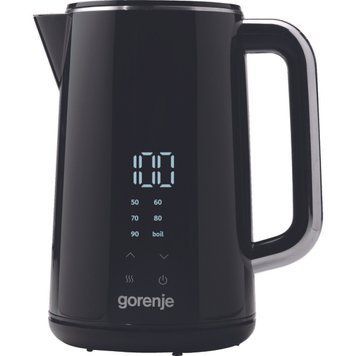 Електрочайник Gorenje K17DWD, 1.7л, подвійні стінки, LED дисплей, Strix контроль, чорний RC_K17DWD фото
