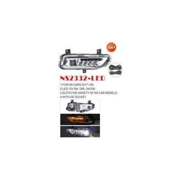 Фары доп.модель Nissan Cars 2017-/NS-2332L/LED-12V9W+DRL-3W/3W/FOG+DRL+TURN/эл.проводка (NS-2332-LED OL_52992 фото
