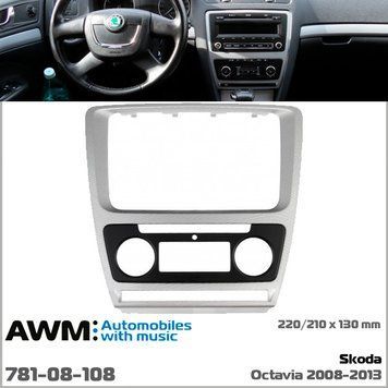 Переходная рамка AWM 781-08-108 для автомобиля Skoda Octavia A5 2008-2013 AV_781-08-108 фото