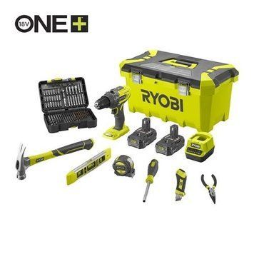 Дрель-шуруповерт аккумуляторный Ryobi ONE+ 18B, с набором ручного инструмента R18DD3-220TAH HY_90115533 фото