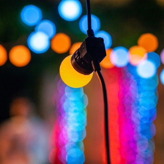 Гірлянда Smart LED Twinkly Festoon RGB 20, G45, Gen II, IP44, 10м, чорний кабель RC_TWF020STP-BEU фото