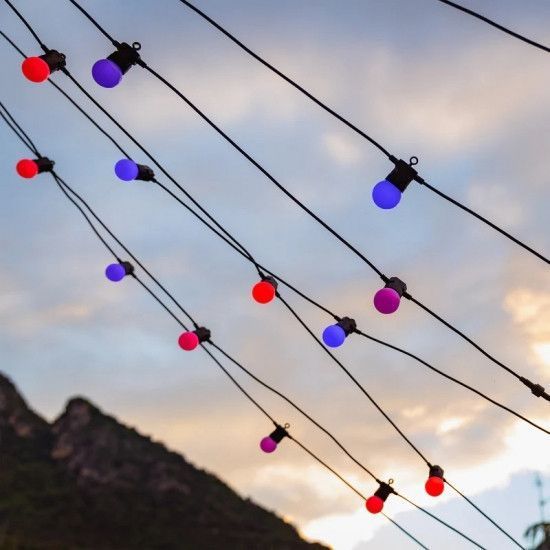 Гірлянда Smart LED Twinkly Festoon RGB 20, G45, Gen II, IP44, 10м, чорний кабель RC_TWF020STP-BEU фото