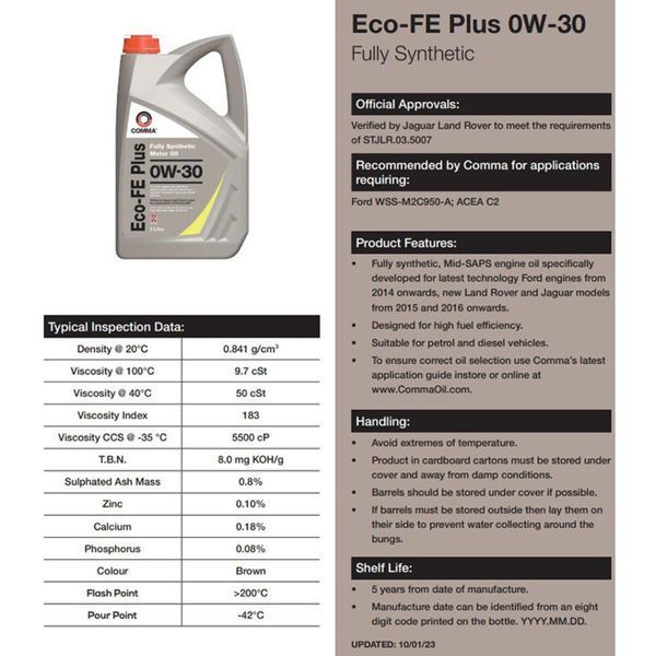 Моторне масло Comma Eco-FE PLUS 0W-30 199л LI_ECOFEP199L фото