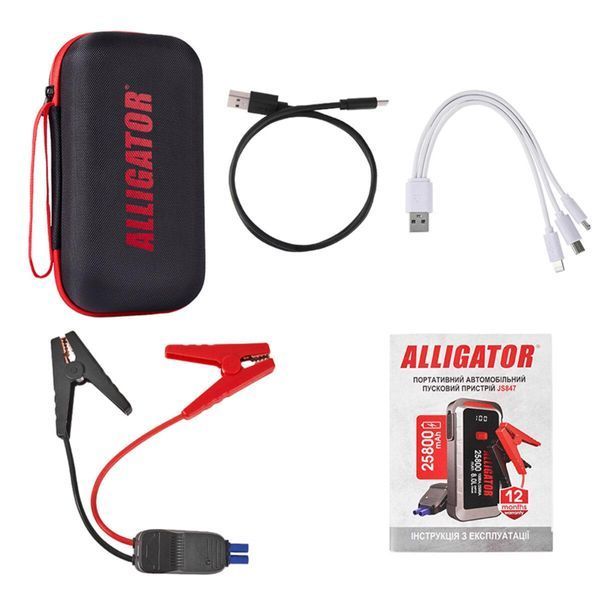 Бустер (пусковий пристрій) Alligator Jump Starter 1500A/2500A 25800mAh зі Smart-клемами LI_JS847 фото