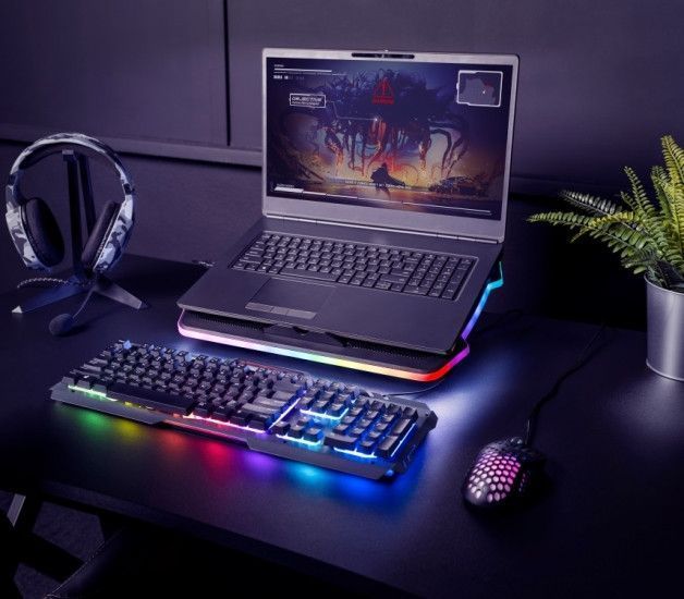Підставка для ноутбука Trust GXT 1126 Aura (17") RGB Black RC_24192_TRUST фото