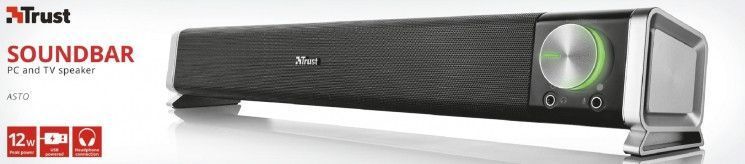 Акустическая система (Звуковая панель) Trust Asto for PC & TV USB Black RC_21046_TRUST фото