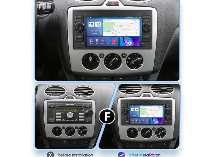 Штатна автомагнітола FORS.auto M200 Ford Focus/Mondeo/S-Max/C-Max/Kuga/Fiesta/Fusion (7 inch, 2+32Gb, black) 2007-2011 FA_FS-8-M200 фото