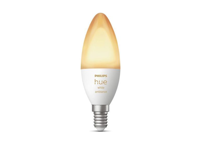 Лампа розумна Philips Hue E14, 5.2W(40Вт), 2200K-6500K, Tunable white, ZigBee, Bluetooth, димування RC_929002294403 фото
