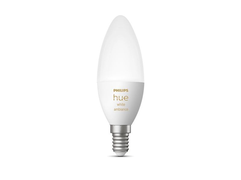 Лампа розумна Philips Hue E14, 5.2W(40Вт), 2200K-6500K, Tunable white, ZigBee, Bluetooth, димування RC_929002294403 фото