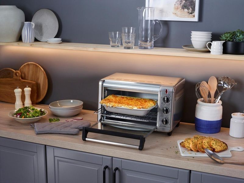Hobbs Пекти електрична Air Fry Mini Oven, 12.6л, 1500Вт, механіч., гриль, конвенція, сіра Russell RC_26680-56 фото