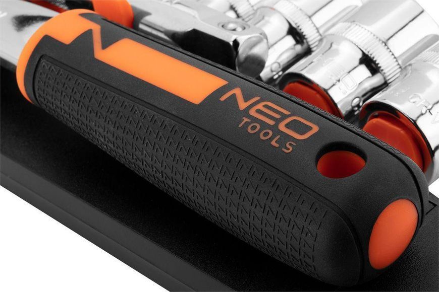 Набір торцевих головок Neo Tools, 14шт, 1/4" тріскачка 90 зубців, CrV RC_10-000 фото