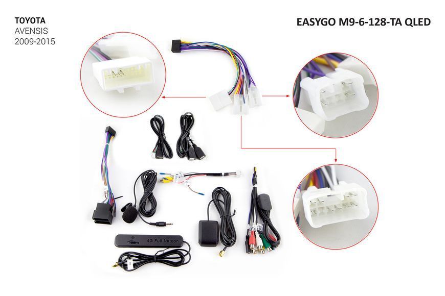 Штатна автомагнітола EasyGo M9-6-128-TA QLED Toyota Avensis MA_M9-6-128-TA QLED фото