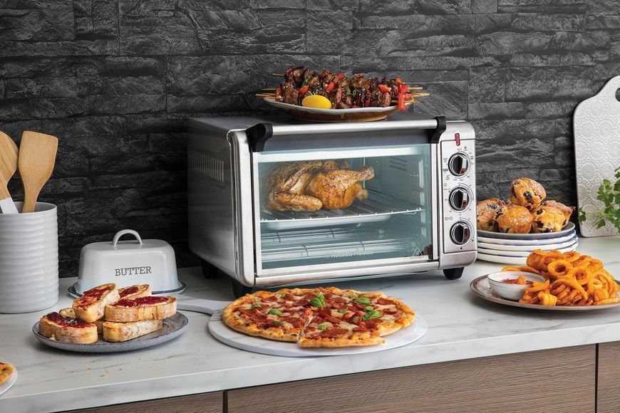 Hobbs Пекти електрична Air Fry Mini Oven, 12.6л, 1500Вт, механіч., гриль, конвенція, сіра Russell RC_26680-56 фото