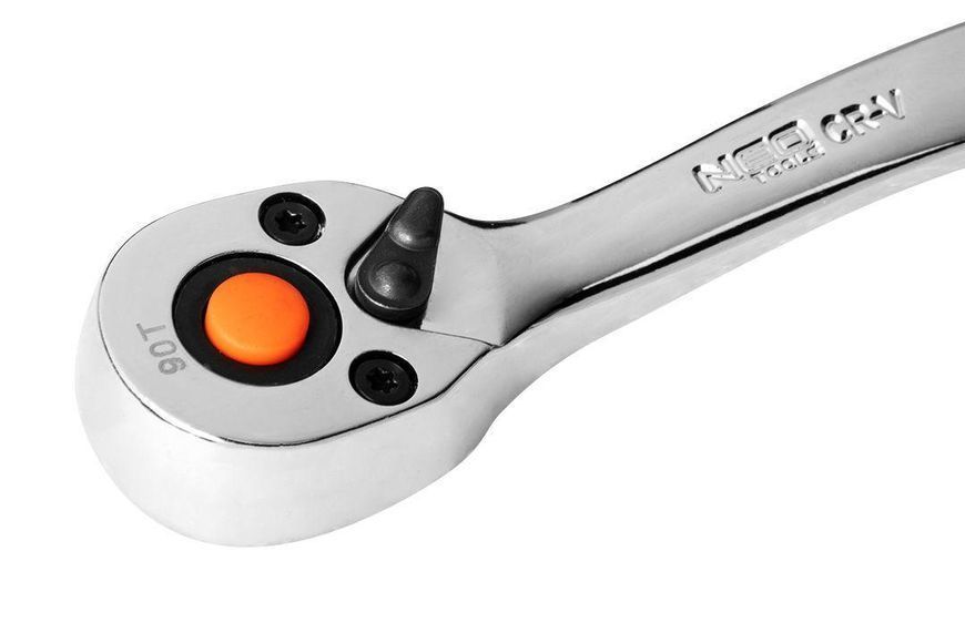 Набір торцевих головок Neo Tools, 14шт, 1/4" тріскачка 90 зубців, CrV RC_10-000 фото