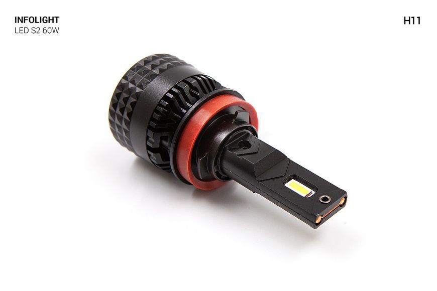 Світлодіодні LED лампи Infolight S2 H11 6500К 12V-60W (Inf S2 H11) MA_Inf S2 H11 фото
