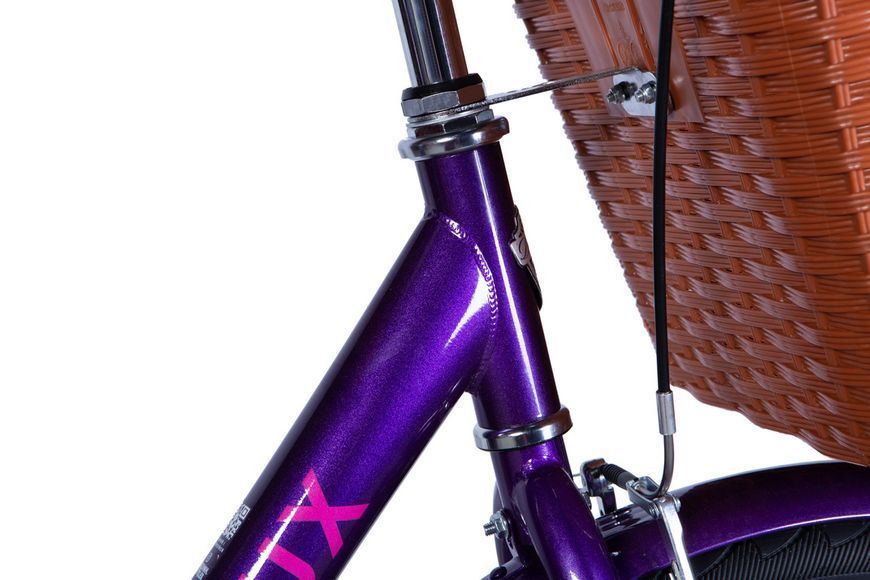 Велосипед ST 26" Dorozhnik LUX Velosteel рама-17" сливовый с багажником задн. St с корзиной Pl с крылом St VT_OPS-D-26-271 фото