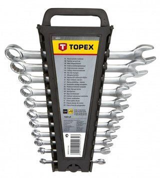 Ключи гаечные TOPEX, набор 12 ед., комбинированные, 6-22 мм, CrV RC_35D757 фото