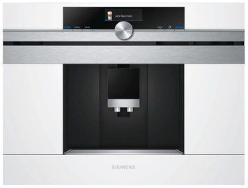 Кофемашина Siemens встроенная, 2.4л, зерно+молотая, автомат.капуч, LED-дисплей, авторецептов -30, белый RC_CT718L1W0 фото