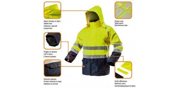 Рабочая куртка повышенной видимости Neo Tools, Oxford 300D, желтая [81-720-L] RC_81-720-L фото
