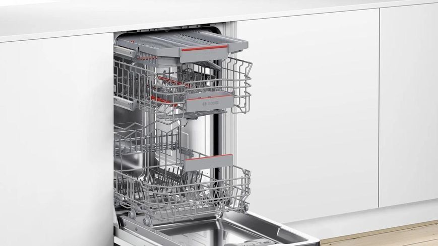 Посудомоечная машина Bosch встроенная, 10компл., A++, 45см, дисплей, 3й корзина, белая RC_SPV4EMX65K фото