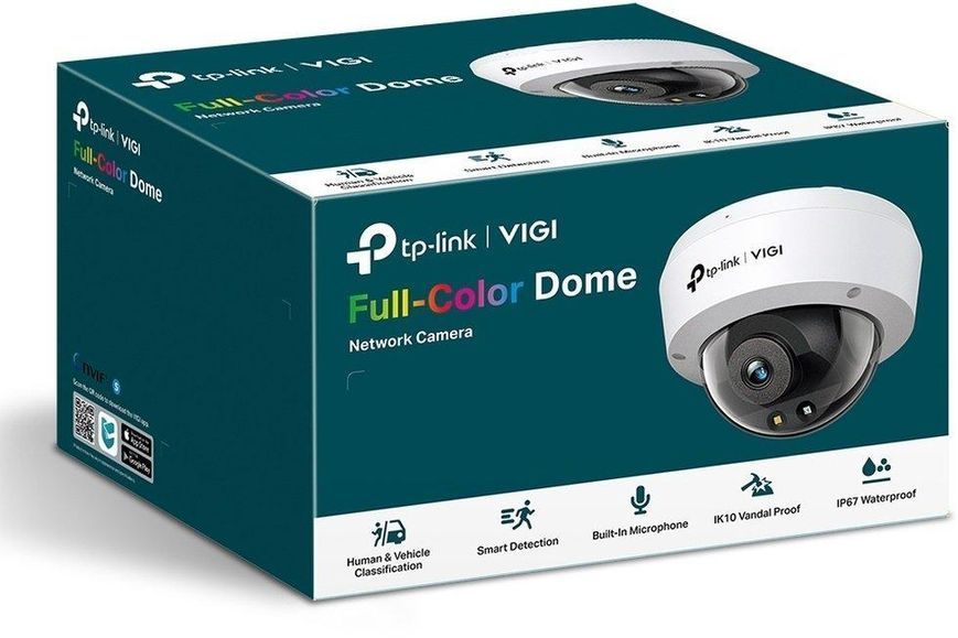 IP-камера TP-LINK VIGI C240-2.8, PoE, 4Мп, 2,8мм, H265+, IP66, Turret, цветное ночное видение, внутренняя RC_VIGI-C240-2.8 фото